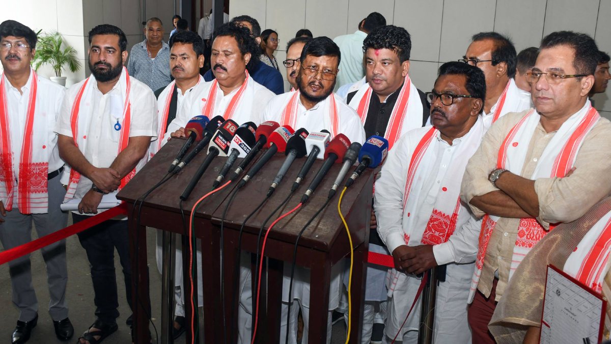 Congress MLAs address media on first day of Assam budget session