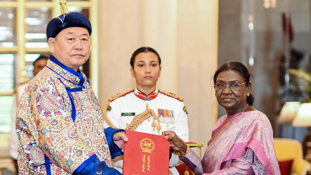 President Murmu receives credentials from Mongolia's ambassador