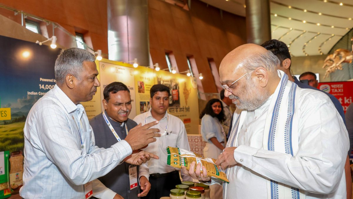 Amit Shah visits Bharat Organics exhibition at Cooperation Ministry event