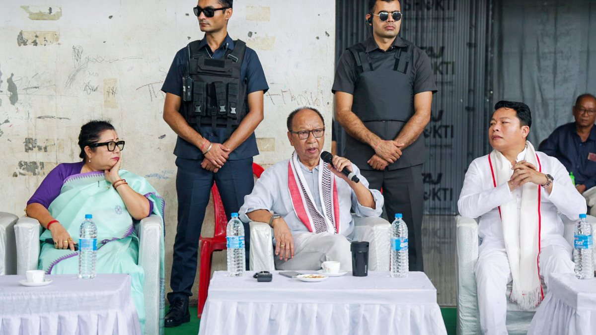 Manipur CM addresses displaced chronically ill at relief camp