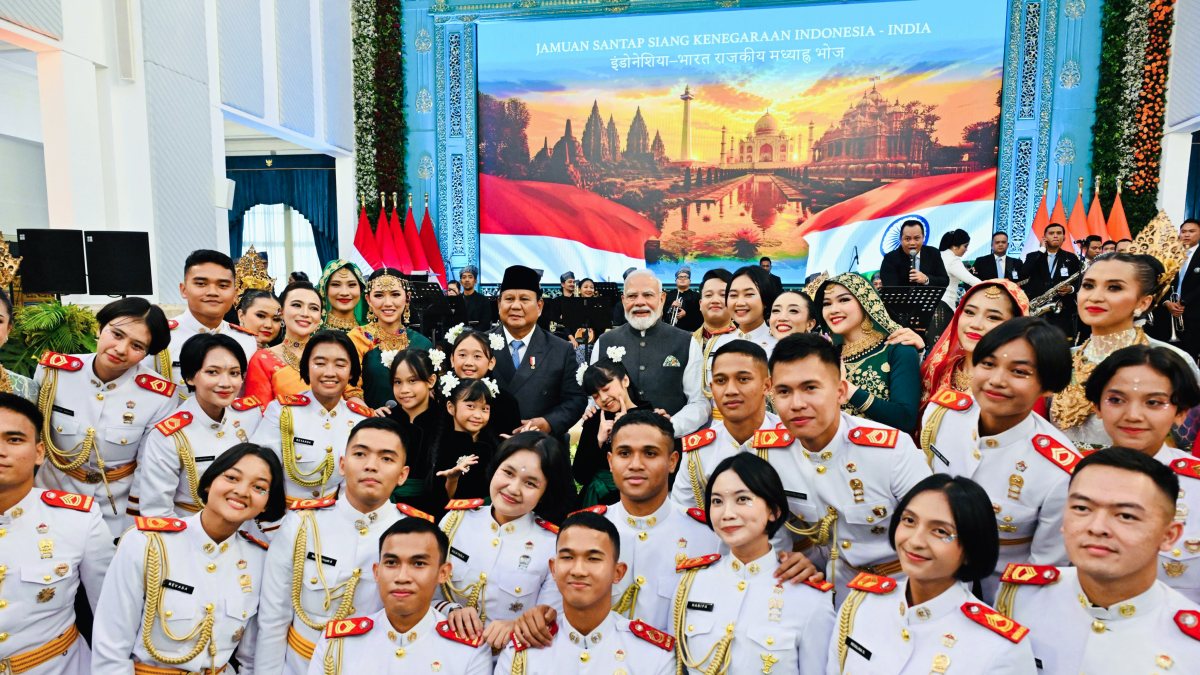 Prime Minister Narendra Modi and Indonesian President Prabowo Subianto during…