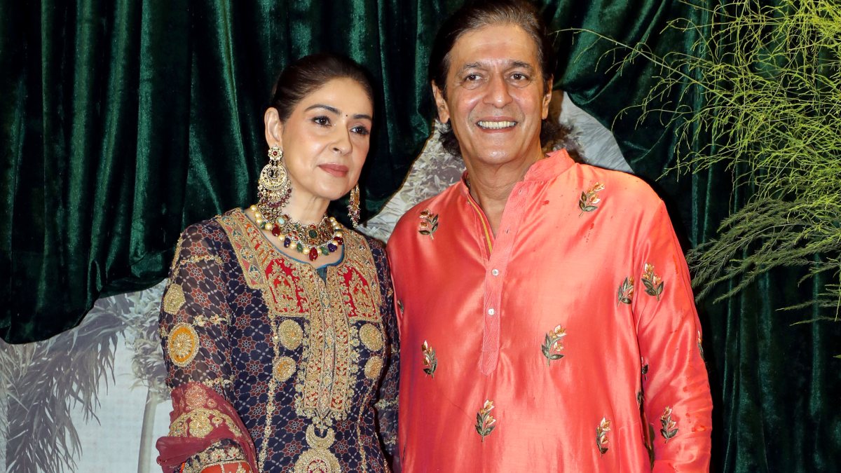 Bollywood actor Chunky Panday and his wife Bhavana Pandey pose for a photograph…