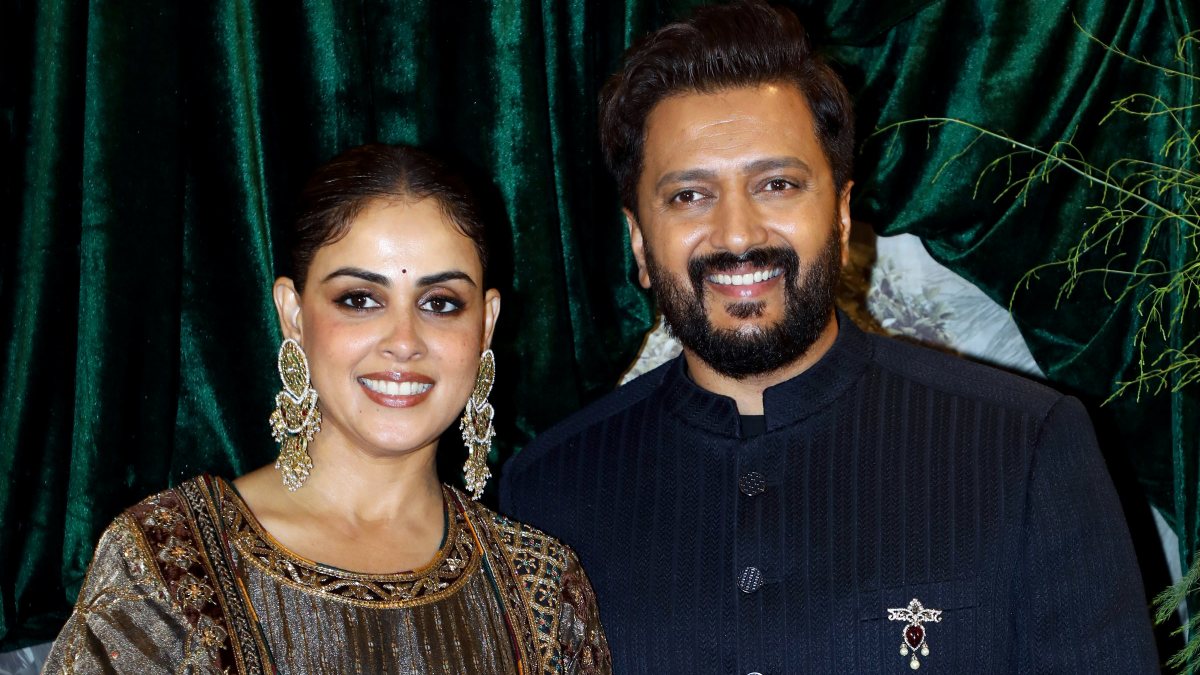 Ritesh Deshmukh and Genelia D'Souza at Anshula Kapoor's wedding reception