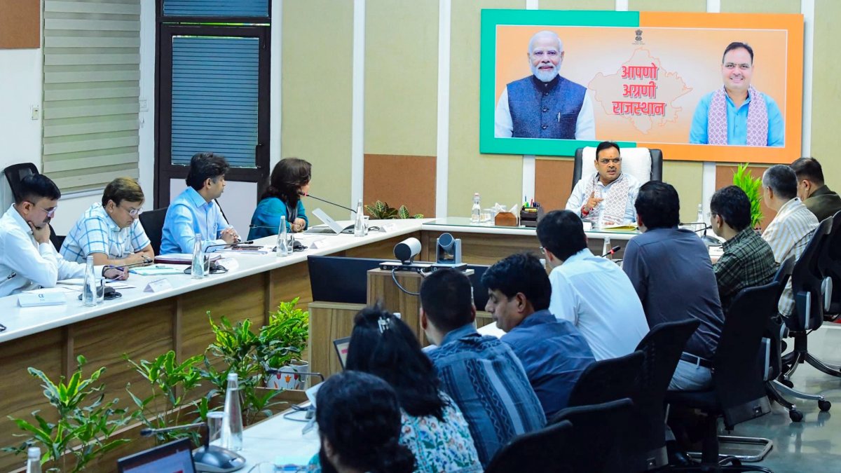 Rajasthan CM Bhajanlal Sharma chairs energy department meeting in Jaipur
