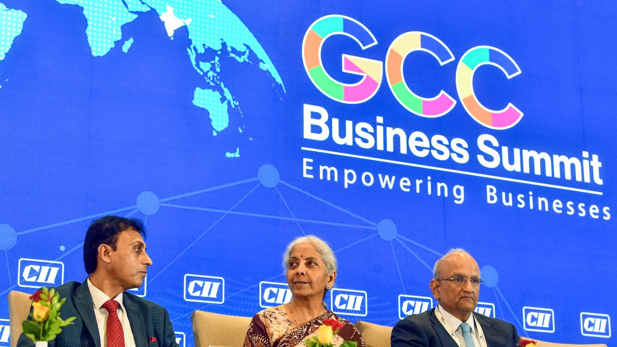 Union Finance Minister Sitharaman attends CII GCC Business Summit in Delhi
