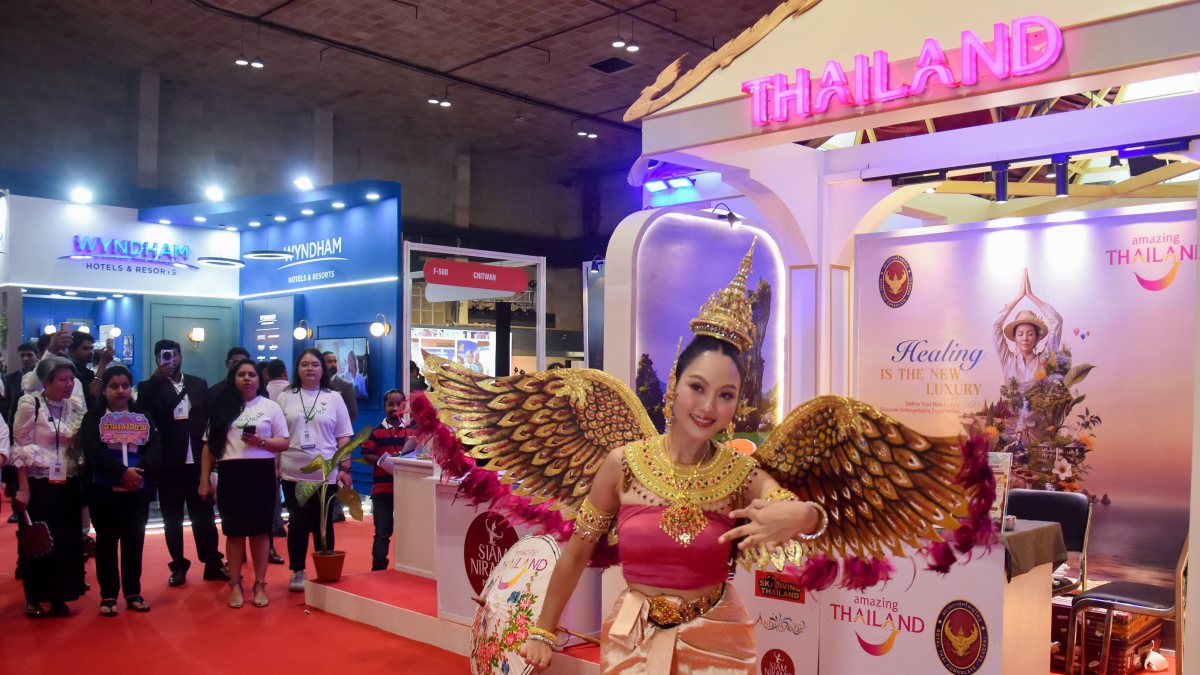 Artist dances at International Tour & Travel Fair 2026 in Kolkata