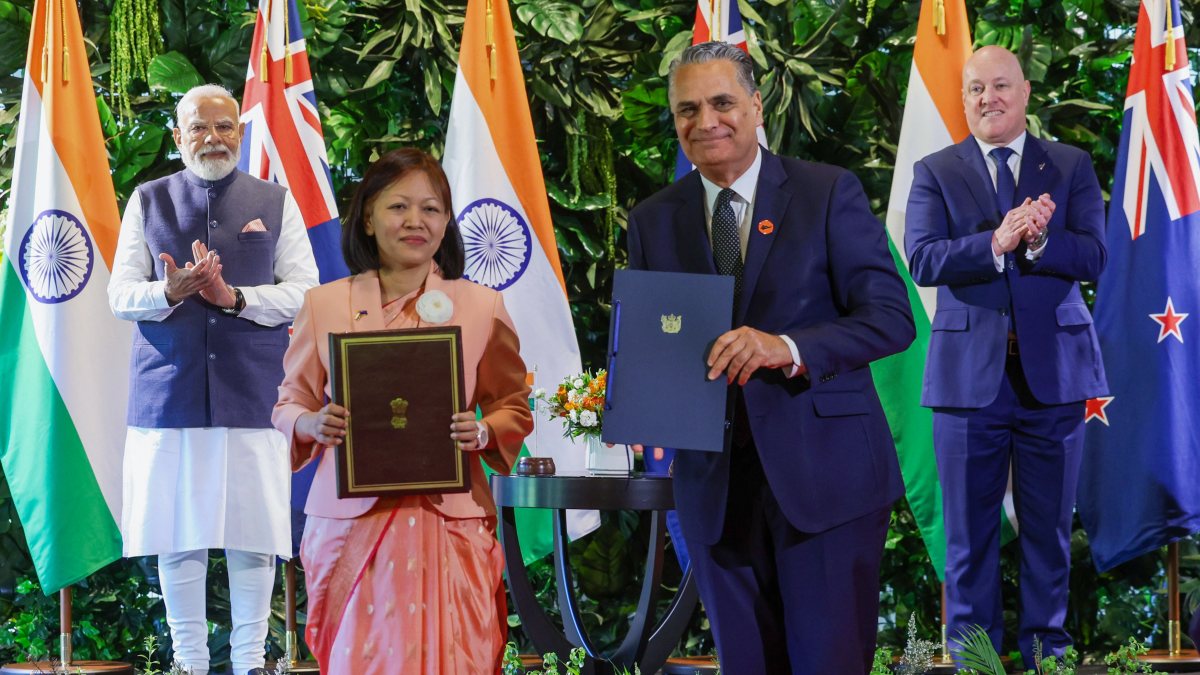 Modi and Luxon witness India-New Zealand MoU exchange in Auckland