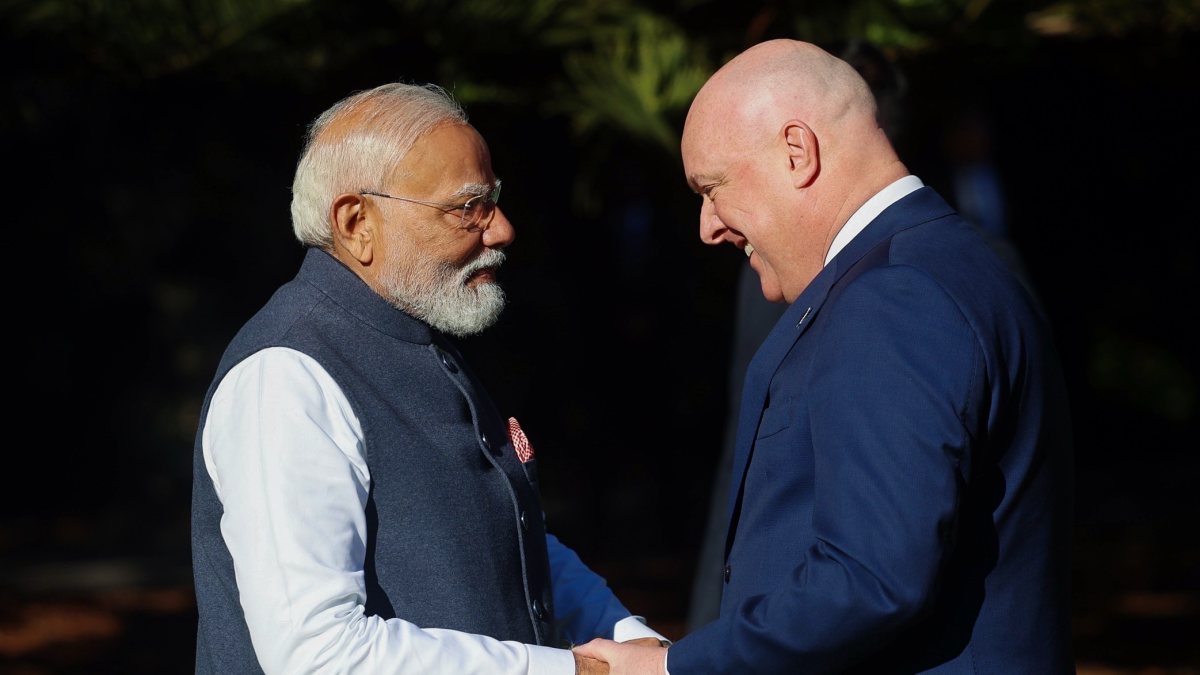 Prime Minister Narendra Modi with New Zealand Prime Minister Christopher Luxon…
