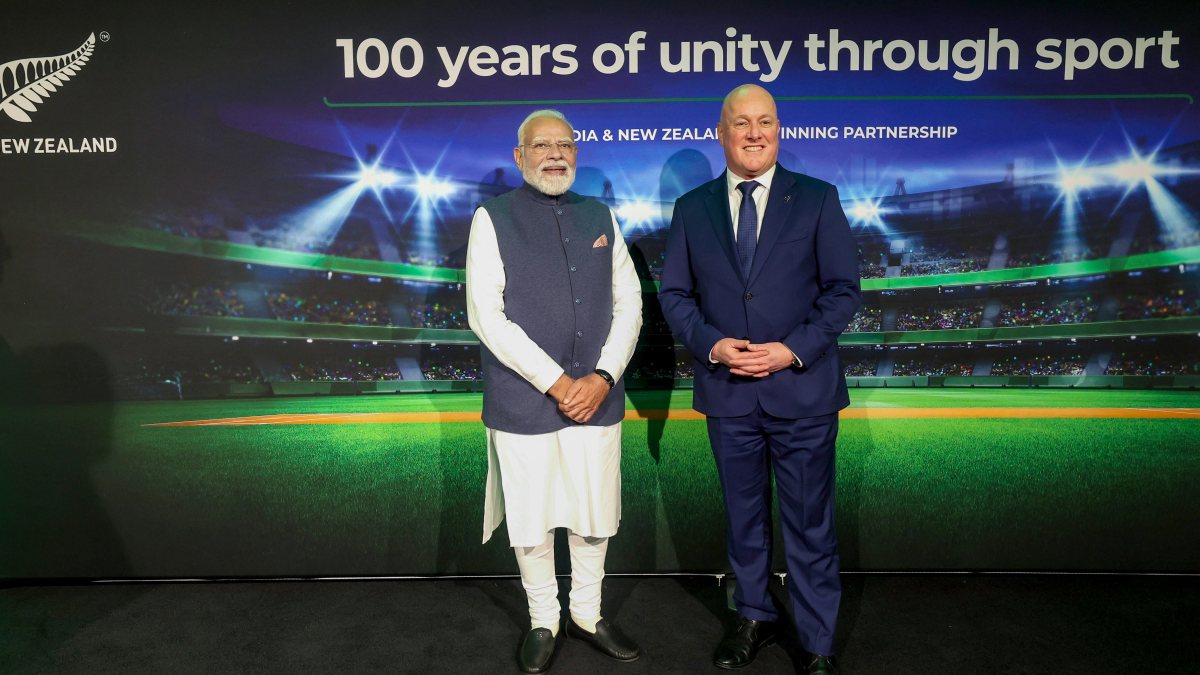 Prime Minister Narendra Modi with New Zealand Prime Minister Christopher Luxon…