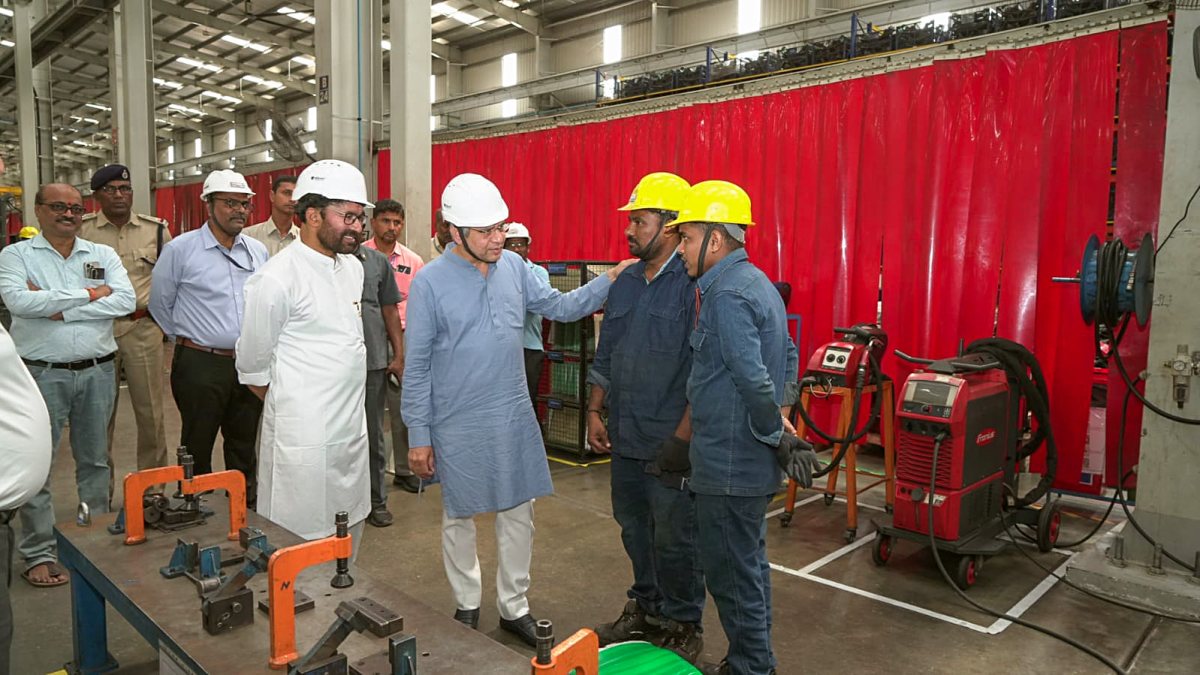 Union minister Ashwini Vaishnaw visits Medha Bogies Factory in Hyderabad