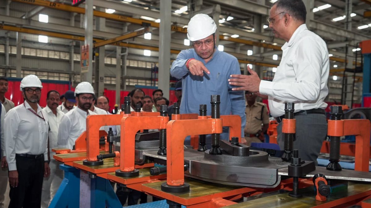 Union minister Ashwini Vaishnaw visits Medha Bogies Factory in Hyderabad