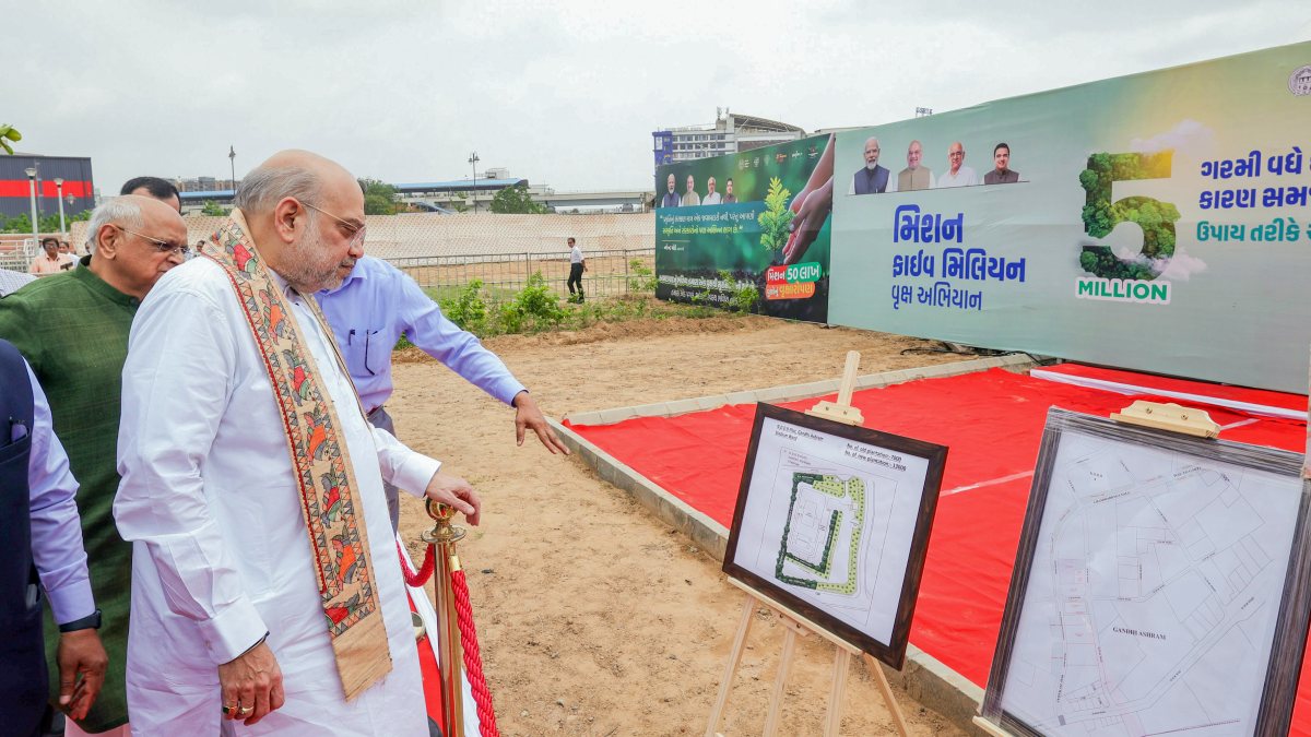 Amit Shah joins tree plantation drive in Ahmedabad