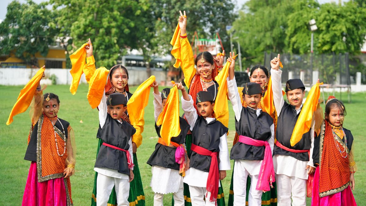 Children in Kumaoni attire celebrate Harela festival in Haldwani