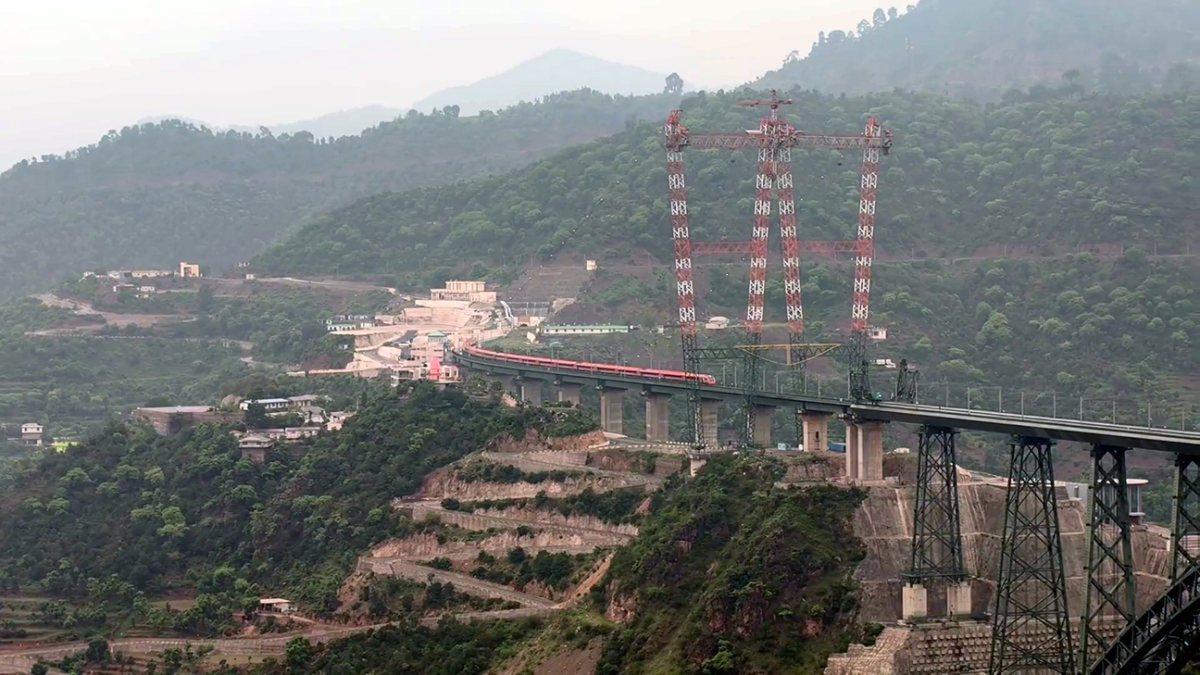 World's highest rail bridge, Chenab Bridge, in Reasi