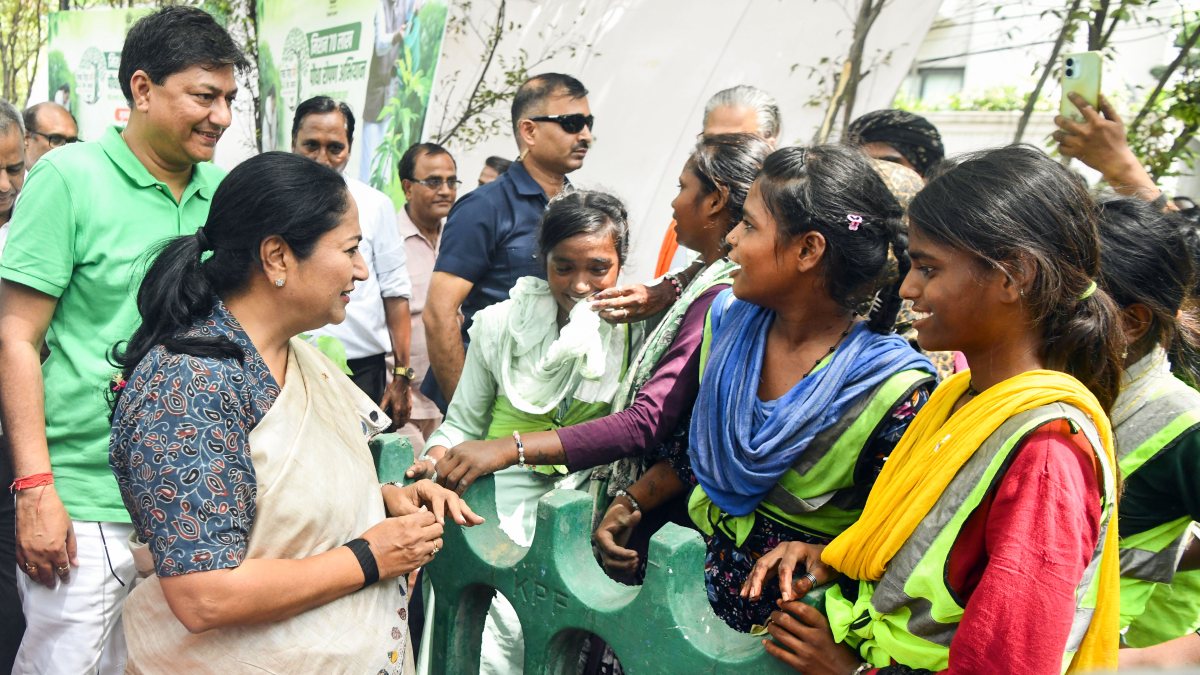 Delhi CM Rekha Gupta joins plantation drive in Model Town