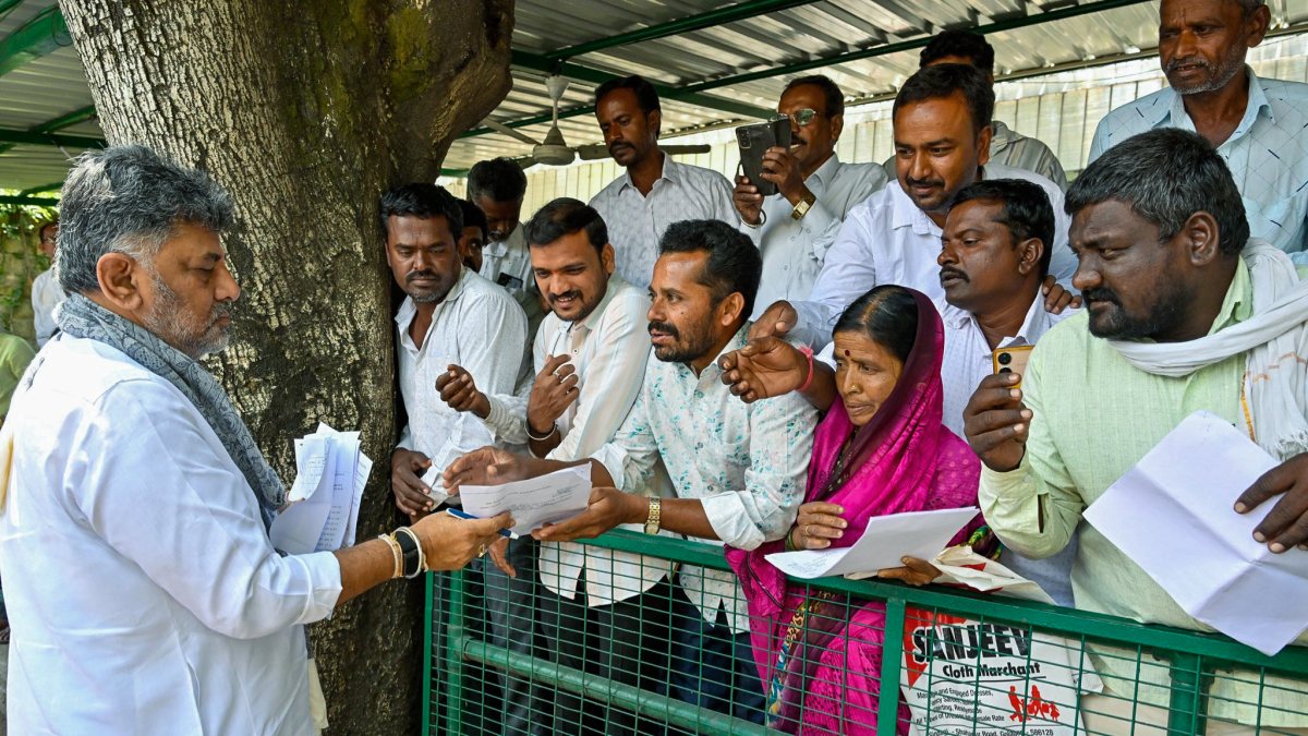 Karnataka CM Shivkumar receives complaint at official residence