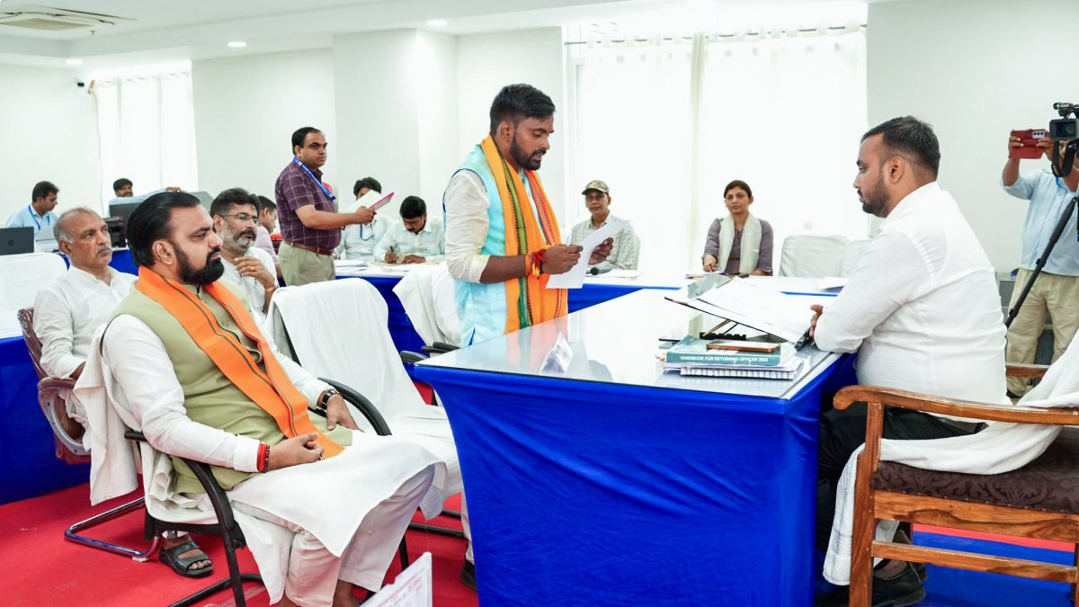 BJP candidate Neeraj Kumar Sinha files nomination for Bankipur bypoll