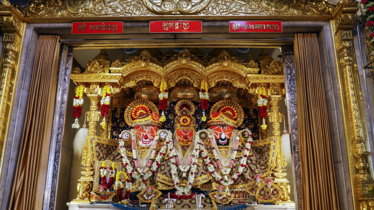 Idols of Lord Jagannath, Balbhadra, Subhadra adorned for Navayauvan Darshan