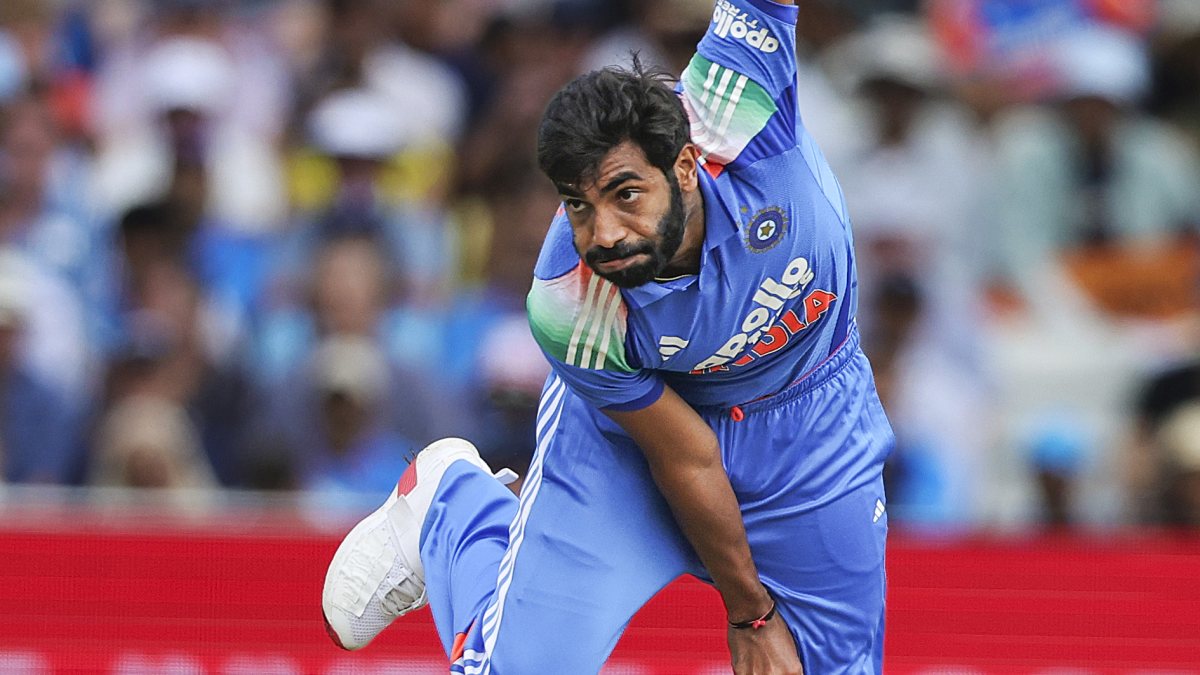 Jasprit Bumrah bowls during first ODI against England