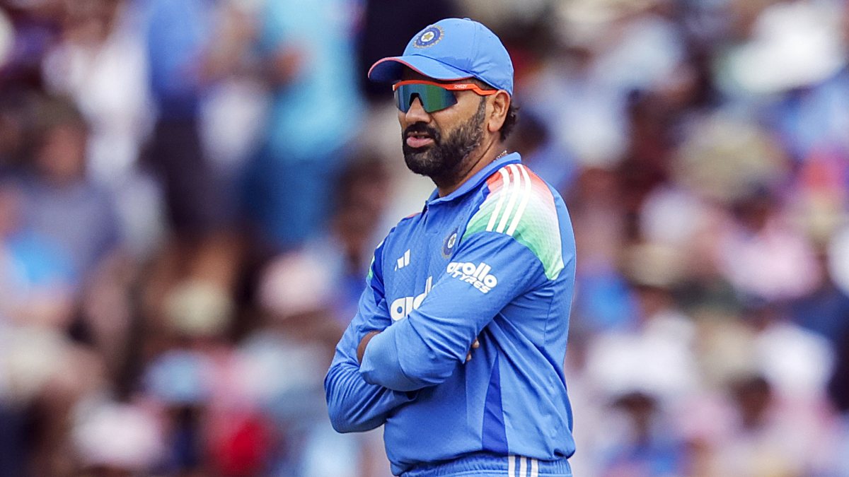 Rohit Sharma plays during first ODI against England at Edgbaston