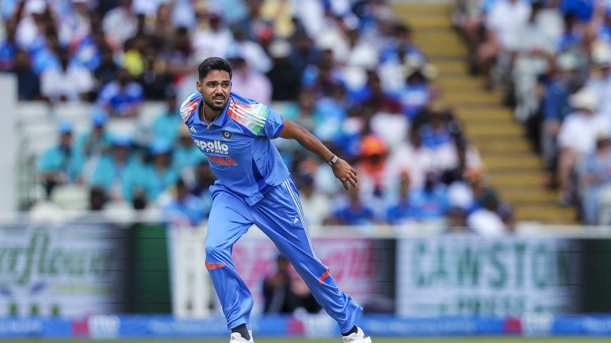 India's Gurnoor Brar bowls in first ODI against England