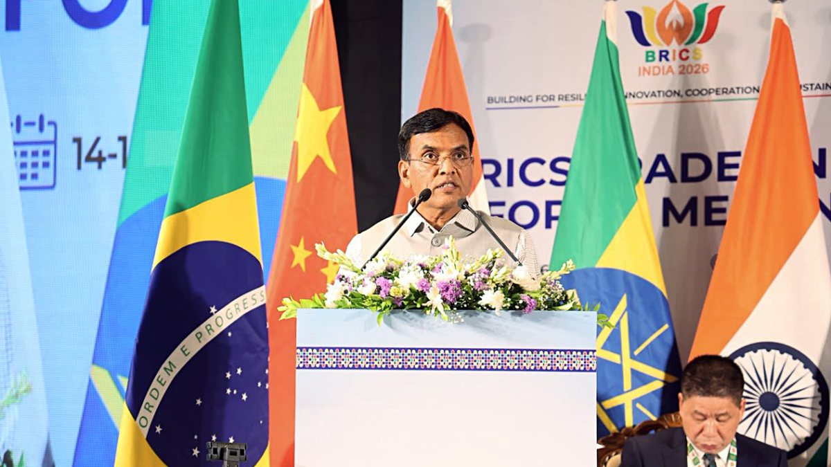 Mansukh Mandaviya addresses BRICS Trade Union Forum in Hyderabad
