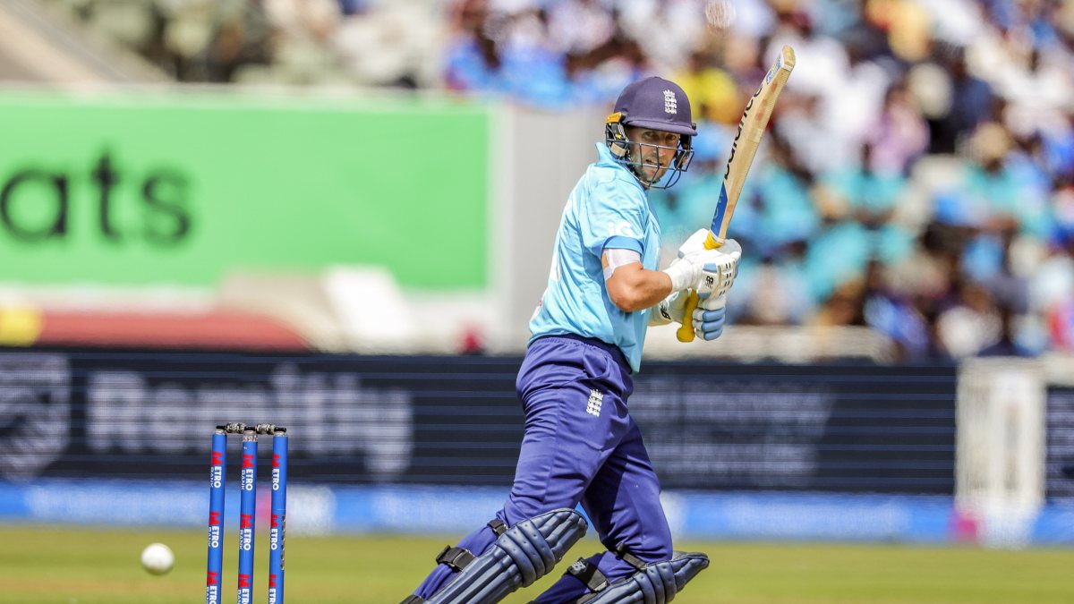 Joe Root plays a shot during first ODI against India