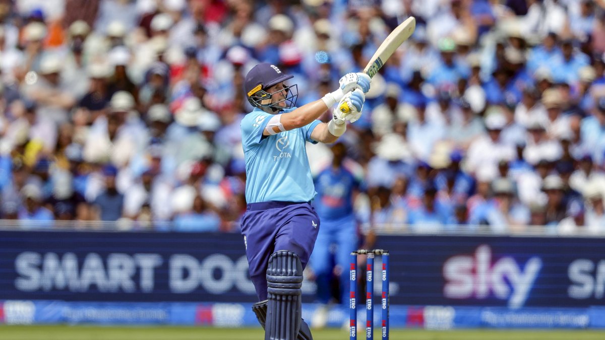 Joe Root plays a shot during first ODI against India