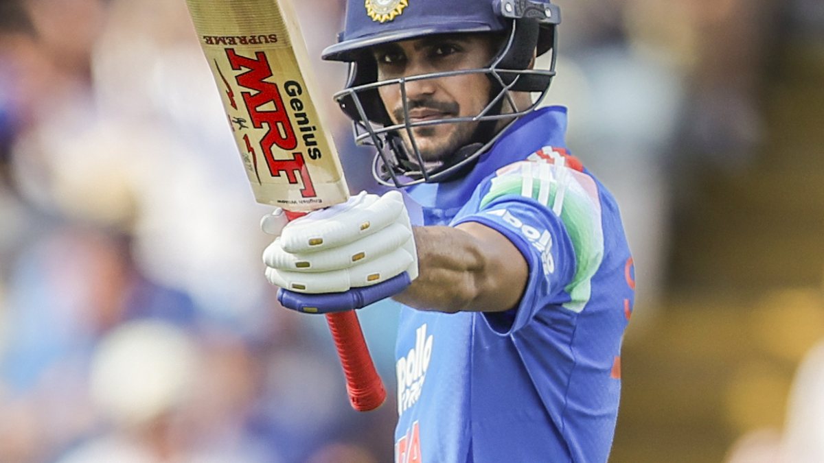 Shubman Gill celebrates half-century in first ODI against England