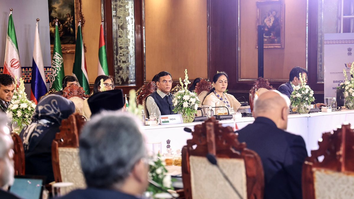Mansukh Mandaviya chairs 12th BRICS Labour Ministers' Meeting in Hyderabad
