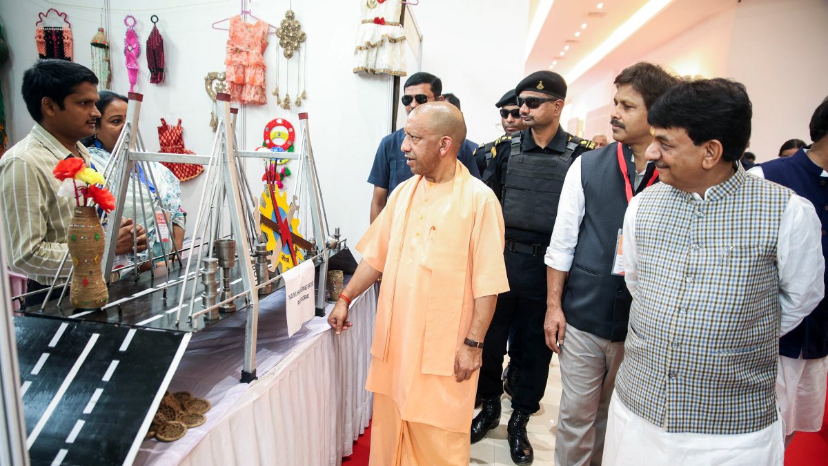 Yogi Adityanath visits skill development exhibition in Lucknow