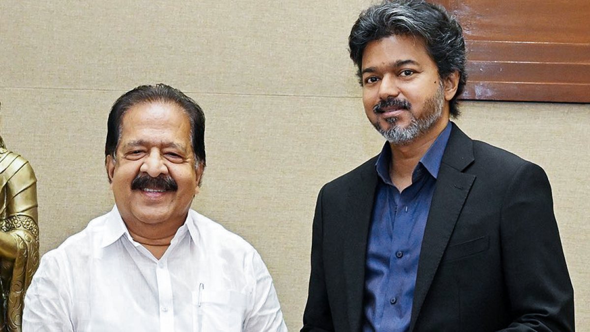 Tamil Nadu CM Vijay meets Kerala minister Ramesh Chennithala