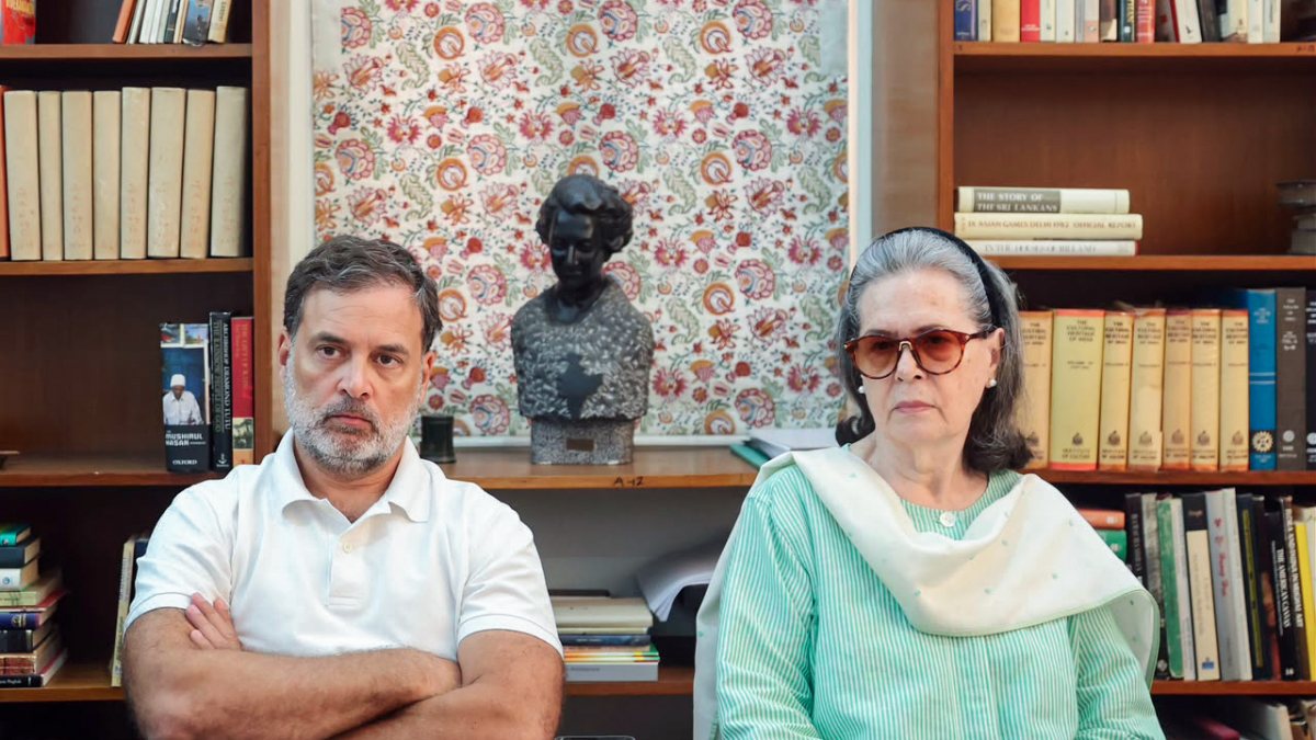 Rahul Gandhi with Sonia Gandhi at Congress strategy meet in Delhi