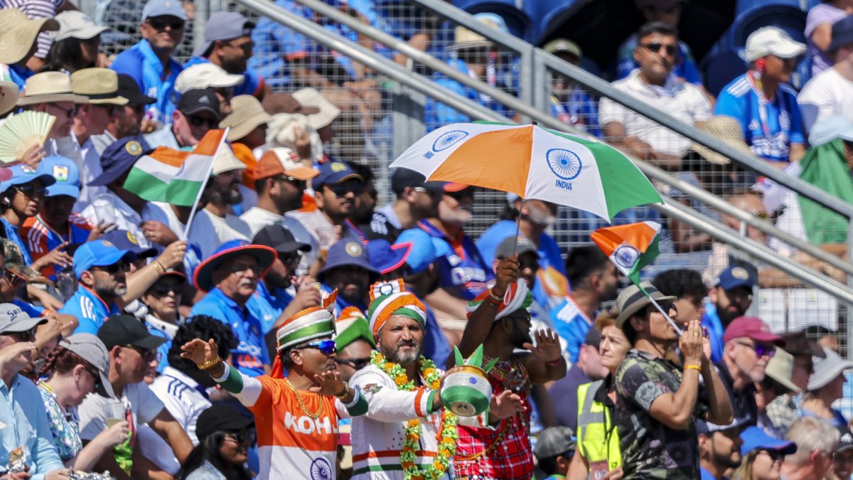 Indian fans cheer for India in Cardiff during 2nd ODI