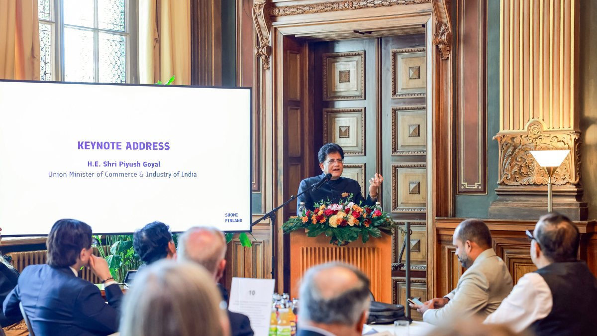 Piyush Goyal addresses India-Finland business roundtable in Helsinki