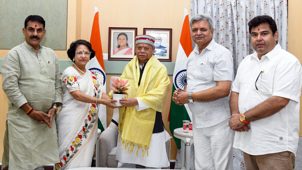 VK Singh meets Telangana Governor Shukla in Hyderabad