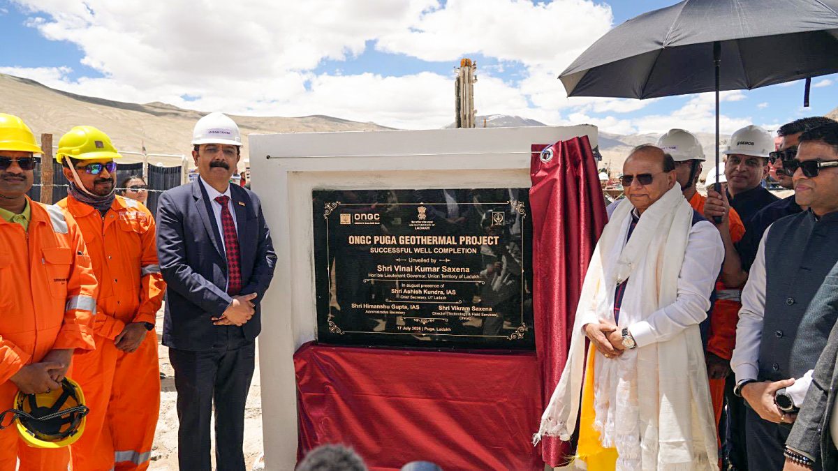 Ladakh LG unveils plaque for India's first deep geothermal wells
