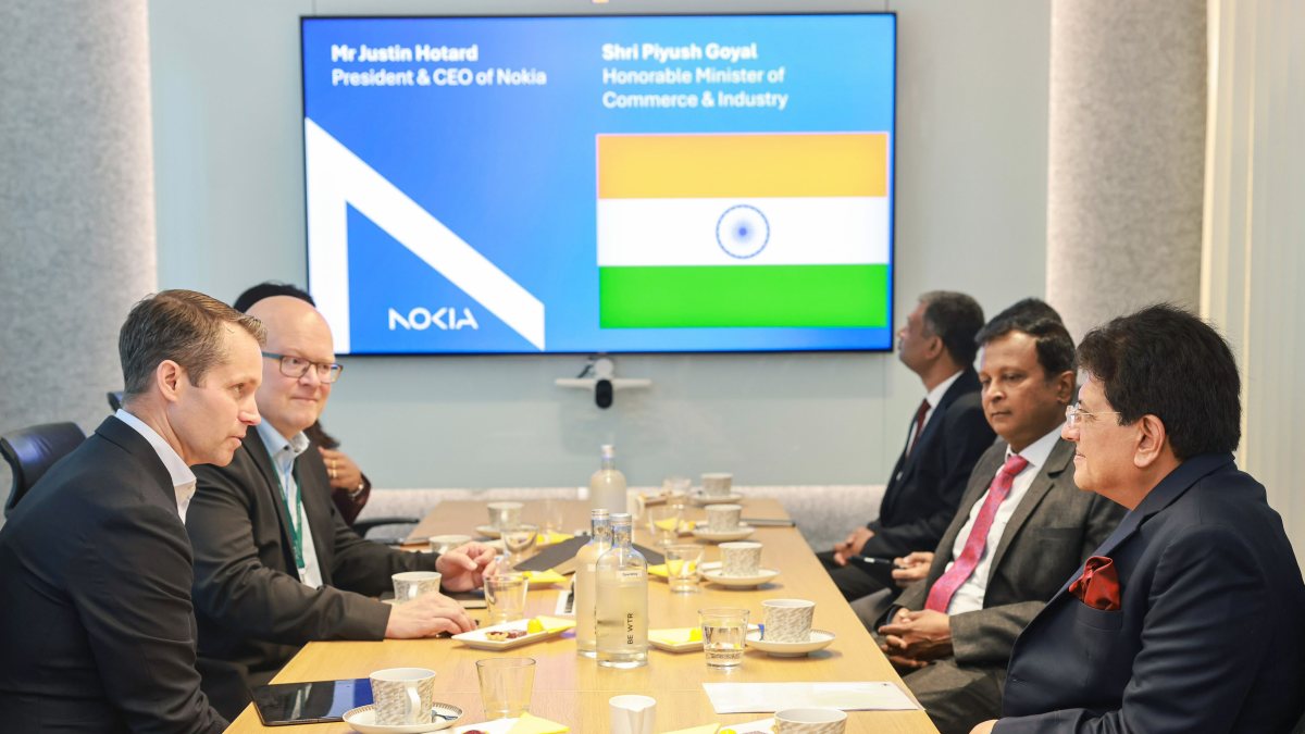 Piyush Goyal meets Nokia CEO Justin Hotard in Helsinki