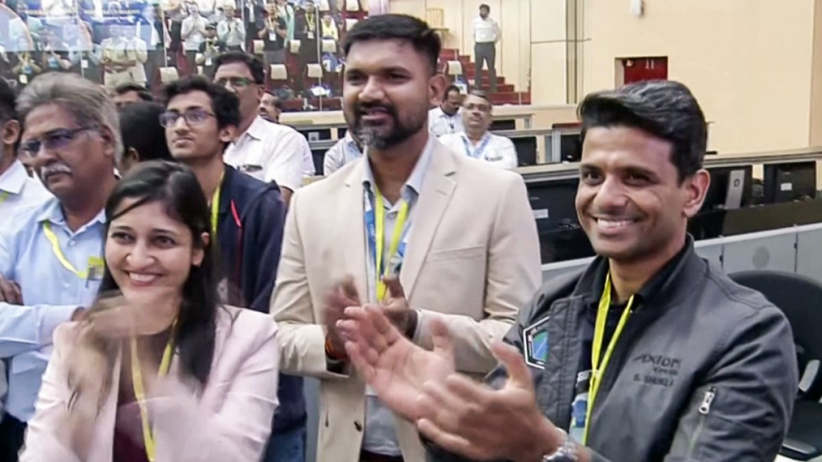 Group Captain Shukla celebrates launch of India's first private orbital rocket