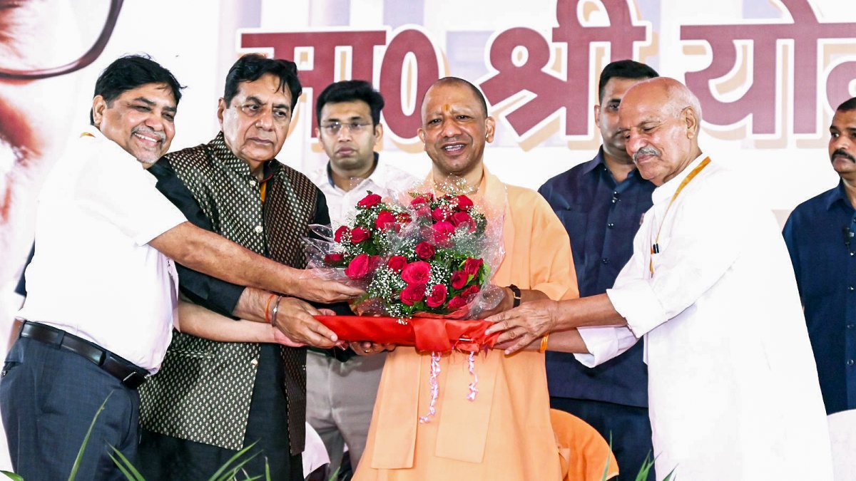 Yogi Adityanath felicitated at Bulandshahr school event