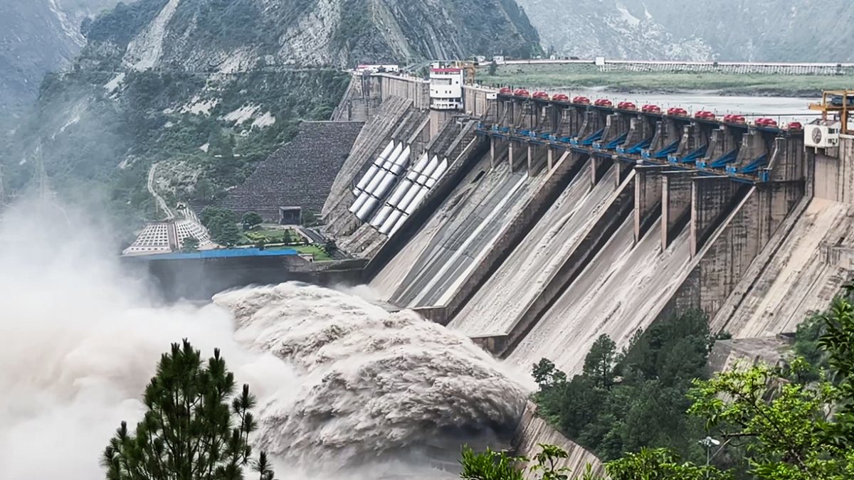 Salal Dam spillway gates opened after heavy rainfall in Reasi