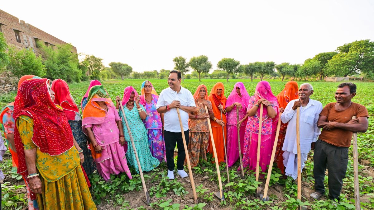 Rajasthan CM Sharma interacts with women workers in Nagaur
