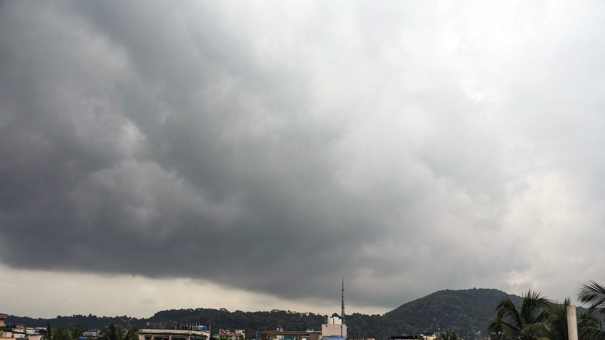 Grey clouds hover over Guwahati sky