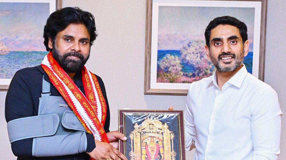 Andhra minister Nara Lokesh meets deputy CM Pawan Kalyan