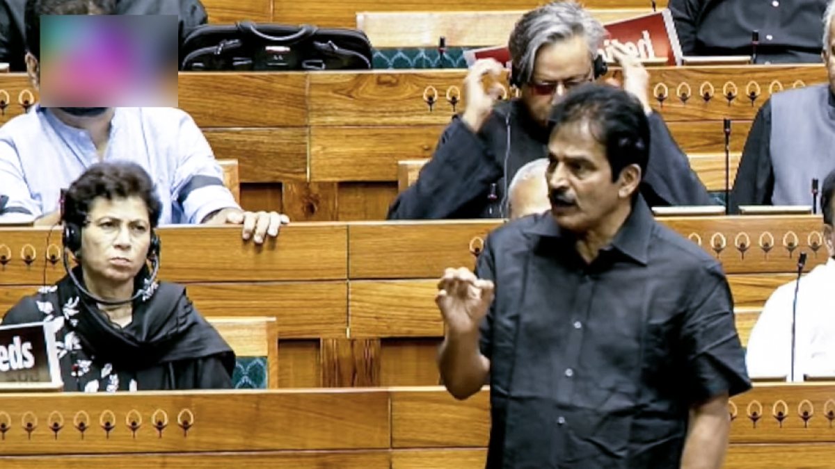 Congress MP KC Venugopal addresses Lok Sabha during Monsoon Session