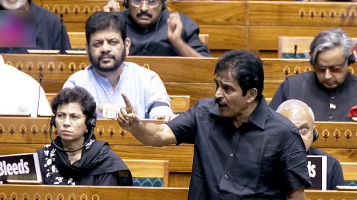 Congress MP KC Venugopal addresses Lok Sabha during Monsoon Session