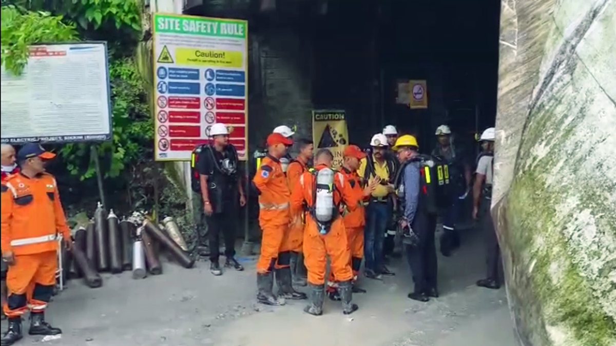 Rescue teams search NHPC tunnel collapse site in Sikkim