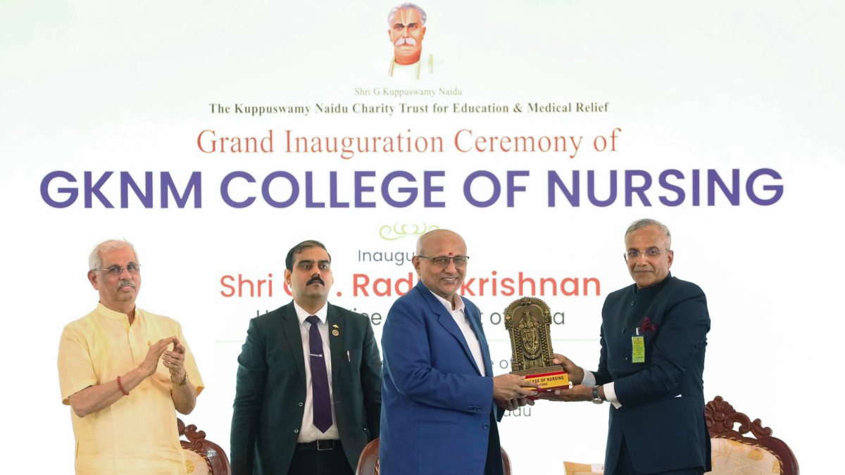 Vice President Radhakrishnan inaugurates GKNM college of Nursing