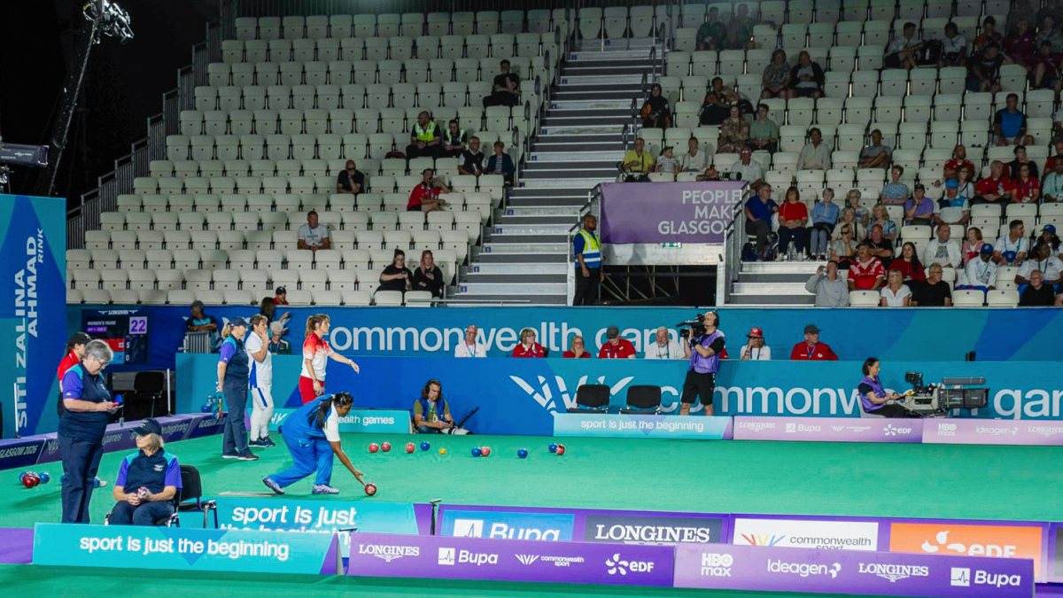 Indian player competes in Bowls Women's Pairs at Commonwealth Games