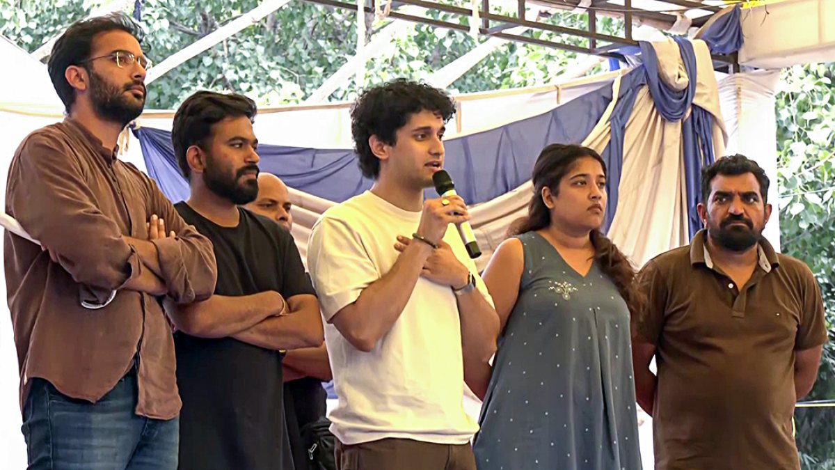 Cockroach Janata Party protests at Jantar Mantar over NEET paper leak
